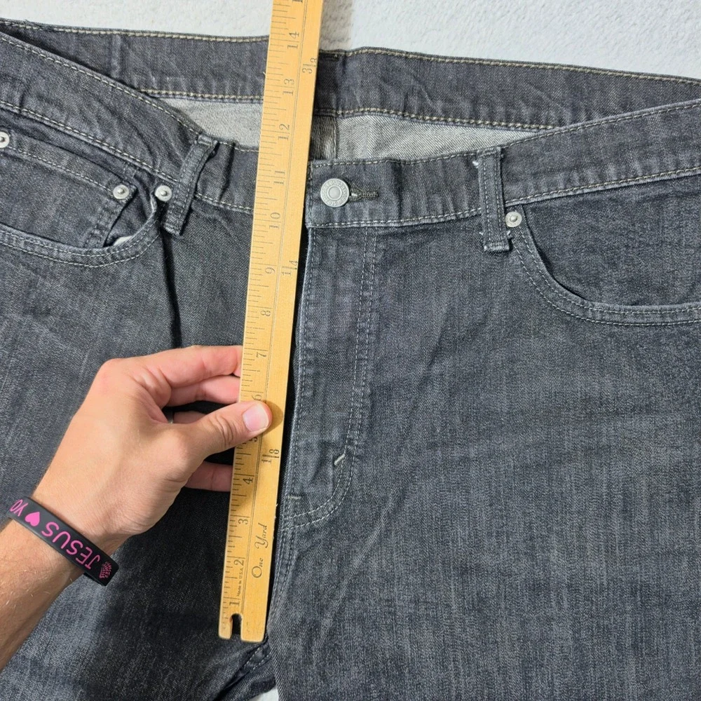 Levi Jeans Mens 36/32 Black 569 Loose Straight Stretch Denim Pants